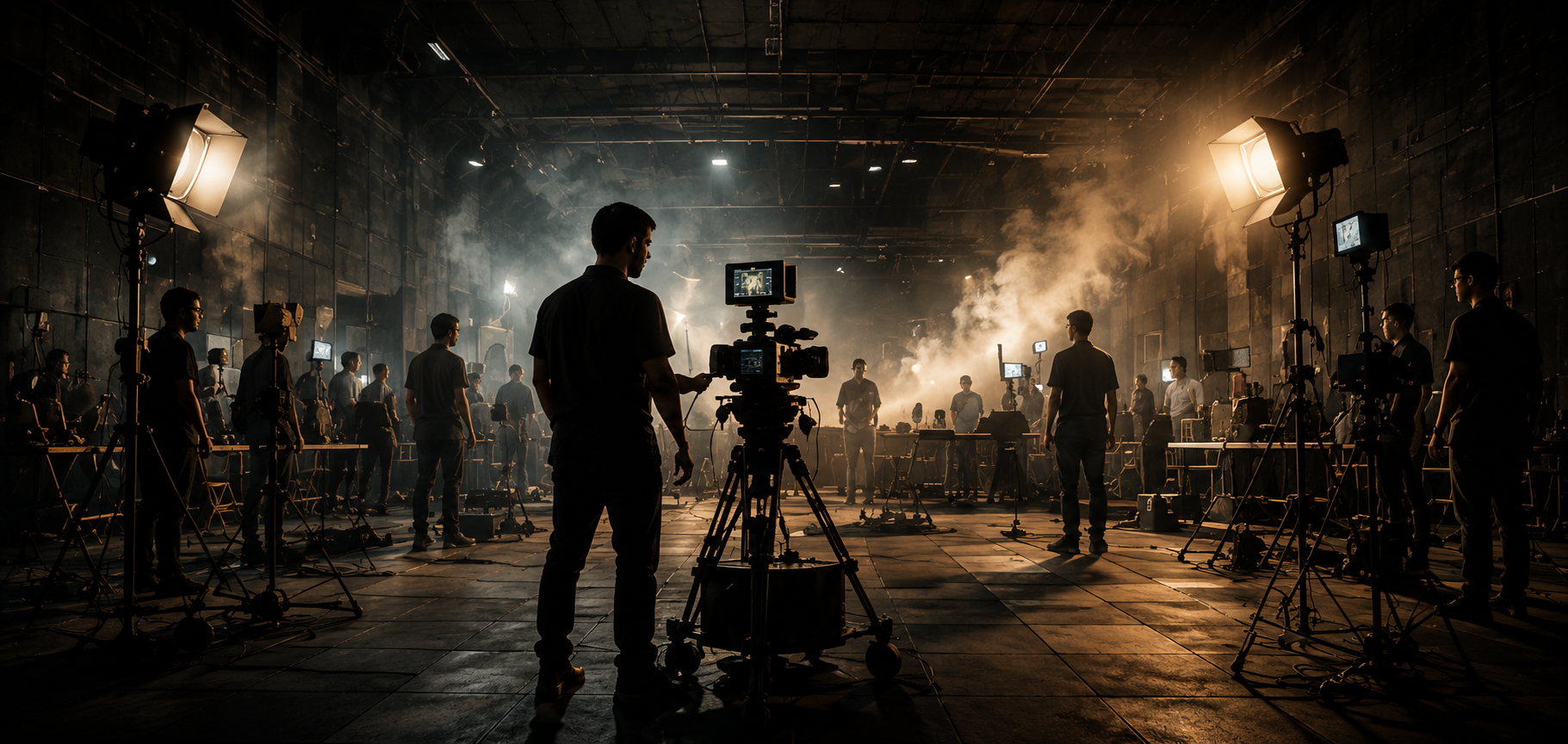 Film set behind the scenes